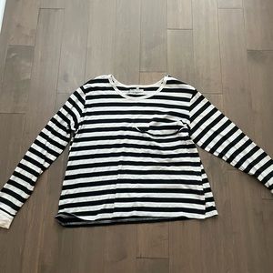 Avec Les Filles black and white top S